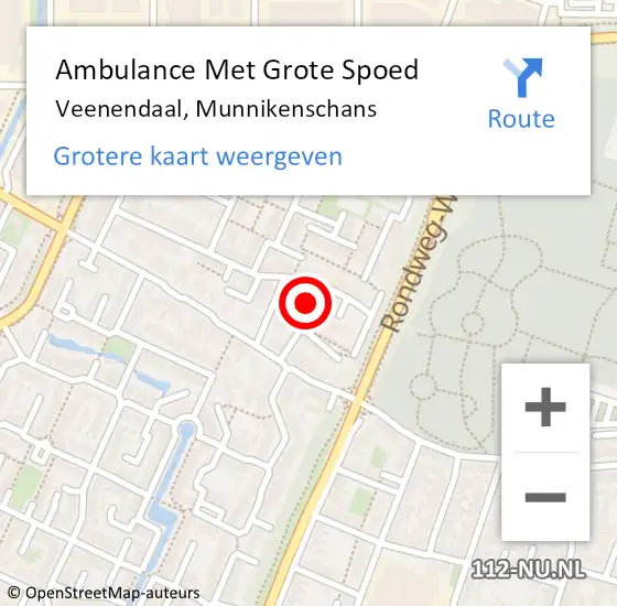 Locatie op kaart van de 112 melding: Ambulance Met Grote Spoed Naar Veenendaal, Munnikenschans op 12 juni 2019 21:34