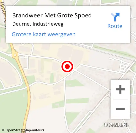 Locatie op kaart van de 112 melding: Brandweer Met Grote Spoed Naar Deurne, Industrieweg op 12 juni 2019 22:03