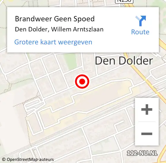 Locatie op kaart van de 112 melding: Brandweer Geen Spoed Naar Den Dolder, Willem Arntszlaan op 13 juni 2019 00:59