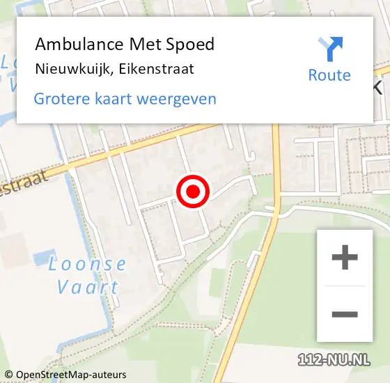 Locatie op kaart van de 112 melding: Ambulance Met Spoed Naar Nieuwkuijk, Eikenstraat op 13 juni 2019 01:52