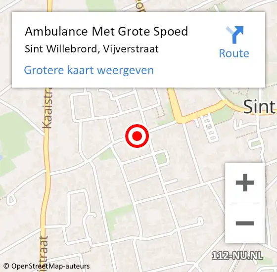 Locatie op kaart van de 112 melding: Ambulance Met Grote Spoed Naar Sint Willebrord, Vijverstraat op 13 juni 2019 04:10