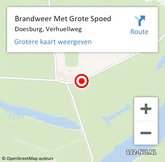 Locatie op kaart van de 112 melding: Brandweer Met Grote Spoed Naar Doesburg, Verhuellweg op 13 juni 2019 04:52