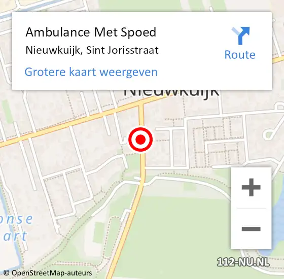 Locatie op kaart van de 112 melding: Ambulance Met Spoed Naar Nieuwkuijk, Sint Jorisstraat op 13 juni 2019 10:36