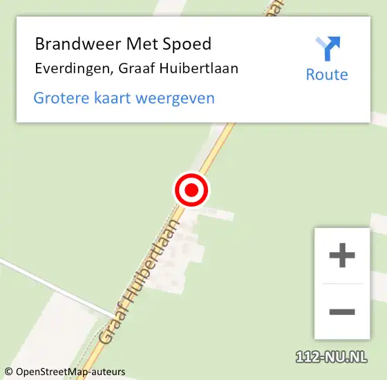 Locatie op kaart van de 112 melding: Brandweer Met Spoed Naar Everdingen, Graaf Huibertlaan op 13 juni 2019 11:03