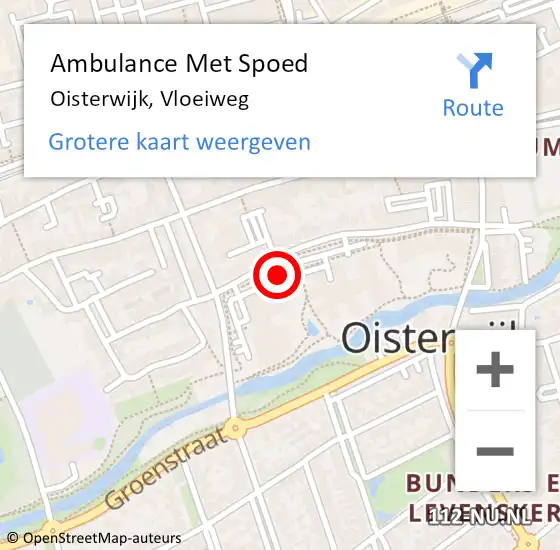 Locatie op kaart van de 112 melding: Ambulance Met Spoed Naar Oisterwijk, Vloeiweg op 13 juni 2019 11:17