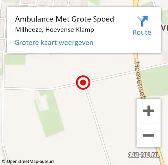 Locatie op kaart van de 112 melding: Ambulance Met Grote Spoed Naar Milheeze, Hoevense Klamp op 13 juni 2019 11:23