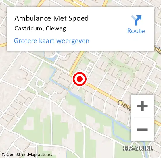 Locatie op kaart van de 112 melding: Ambulance Met Spoed Naar Castricum, Cieweg op 13 juni 2019 11:49