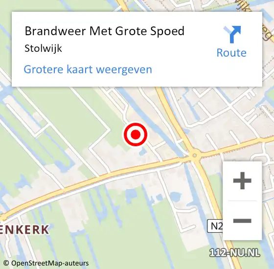 Locatie op kaart van de 112 melding: Brandweer Met Grote Spoed Naar Stolwijk op 13 juni 2019 12:24