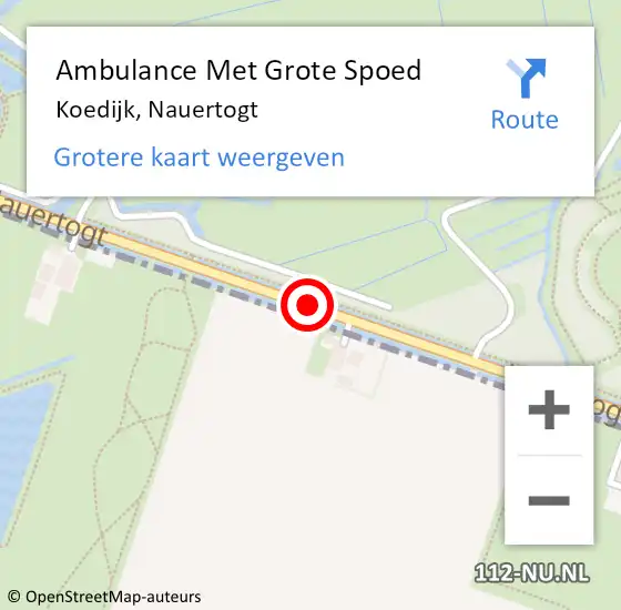 Locatie op kaart van de 112 melding: Ambulance Met Grote Spoed Naar Koedijk, Nauertogt op 13 juni 2019 12:52