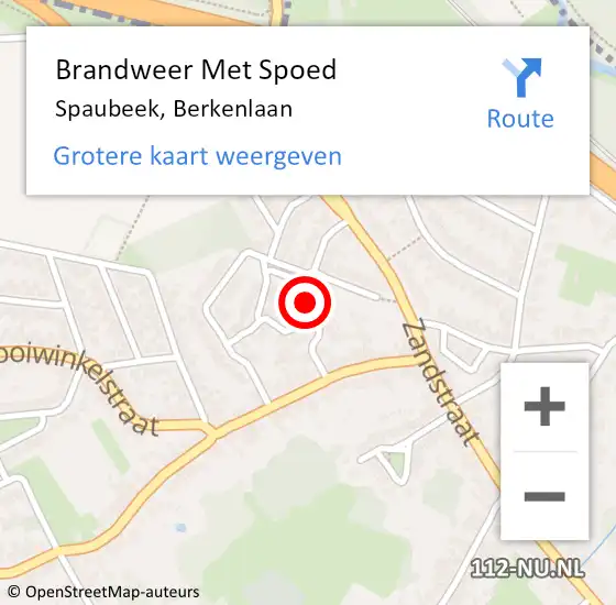Locatie op kaart van de 112 melding: Brandweer Met Spoed Naar Spaubeek, Berkenlaan op 13 juni 2019 13:09