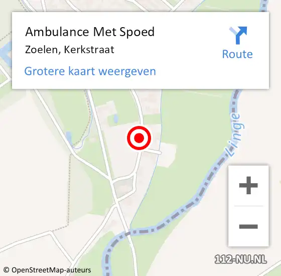 Locatie op kaart van de 112 melding: Ambulance Met Spoed Naar Zoelen, Kerkstraat op 13 juni 2019 13:38