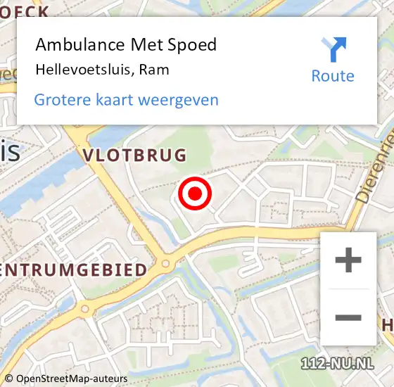 Locatie op kaart van de 112 melding: Ambulance Met Spoed Naar Hellevoetsluis, Ram op 13 juni 2019 13:58