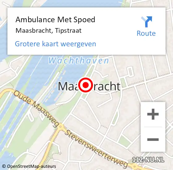 Locatie op kaart van de 112 melding: Ambulance Met Spoed Naar Maasbracht, Tipstraat op 13 juni 2019 14:59