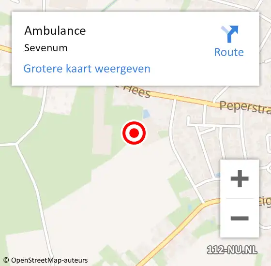 Locatie op kaart van de 112 melding: Ambulance Sevenum op 13 juni 2019 15:29