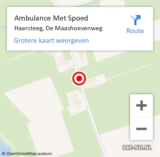 Locatie op kaart van de 112 melding: Ambulance Met Spoed Naar Haarsteeg, De Maashoevenweg op 13 juni 2019 16:27