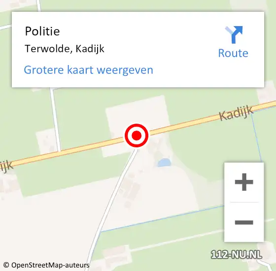 Locatie op kaart van de 112 melding: Politie Terwolde, Kadijk op 13 juni 2019 17:21