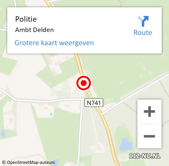 Locatie op kaart van de 112 melding: Politie Ambt Delden op 13 juni 2019 17:44