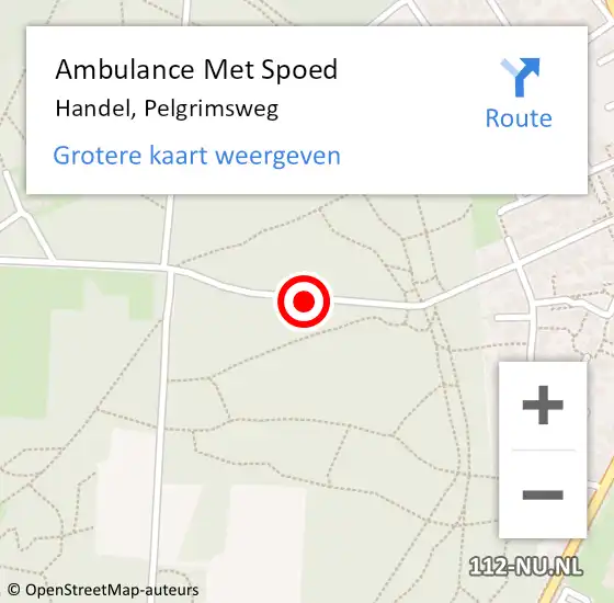 Locatie op kaart van de 112 melding: Ambulance Met Spoed Naar Handel, Pelgrimsweg op 13 juni 2019 20:04
