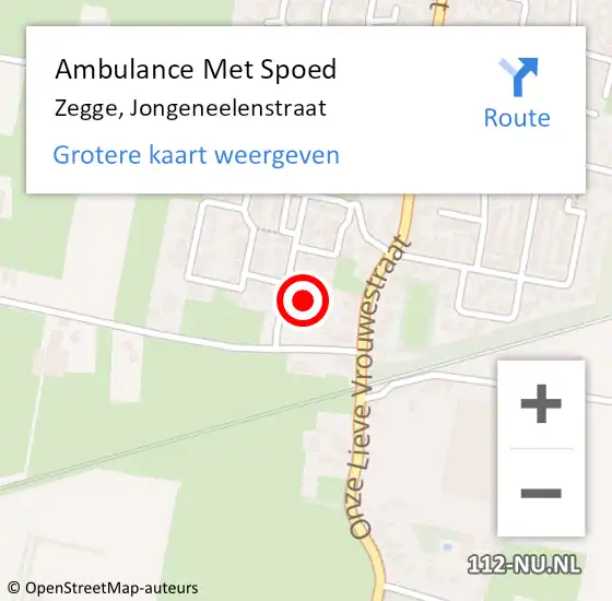 Locatie op kaart van de 112 melding: Ambulance Met Spoed Naar Zegge, Jongeneelenstraat op 4 april 2014 10:08
