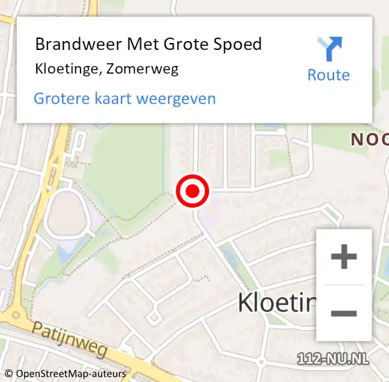 Locatie op kaart van de 112 melding: Brandweer Met Grote Spoed Naar Kloetinge, Zomerweg op 13 juni 2019 20:16