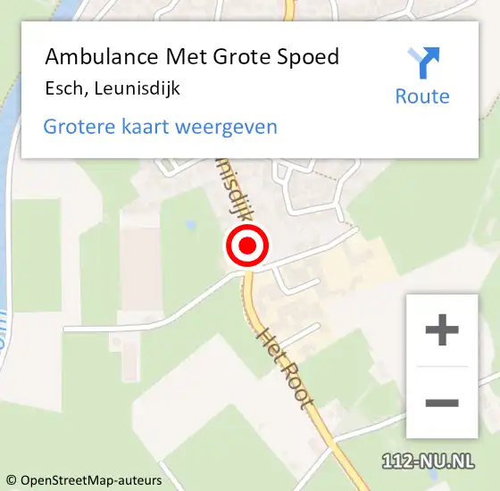 Locatie op kaart van de 112 melding: Ambulance Met Grote Spoed Naar Esch, Leunisdijk op 13 juni 2019 22:41