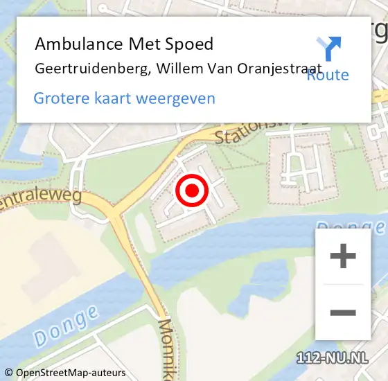 Locatie op kaart van de 112 melding: Ambulance Met Spoed Naar Geertruidenberg, Willem Van Oranjestraat op 13 juni 2019 23:52