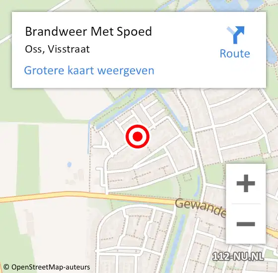 Locatie op kaart van de 112 melding: Brandweer Met Spoed Naar Oss, Visstraat op 14 juni 2019 01:26