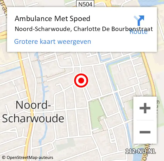 Locatie op kaart van de 112 melding: Ambulance Met Spoed Naar Noord-Scharwoude, Charlotte De Bourbonstraat op 14 juni 2019 08:00