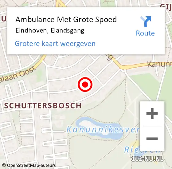 Locatie op kaart van de 112 melding: Ambulance Met Grote Spoed Naar Eindhoven, Elandsgang op 14 juni 2019 08:27