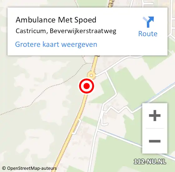Locatie op kaart van de 112 melding: Ambulance Met Spoed Naar Castricum, Beverwijkerstraatweg op 14 juni 2019 08:50