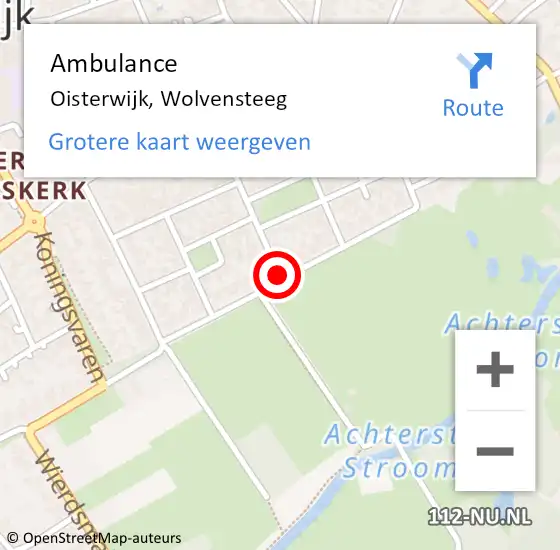 Locatie op kaart van de 112 melding: Ambulance Oisterwijk, Wolvensteeg op 14 juni 2019 09:55