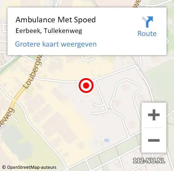 Locatie op kaart van de 112 melding: Ambulance Met Spoed Naar Eerbeek, Tullekenweg op 14 juni 2019 11:13