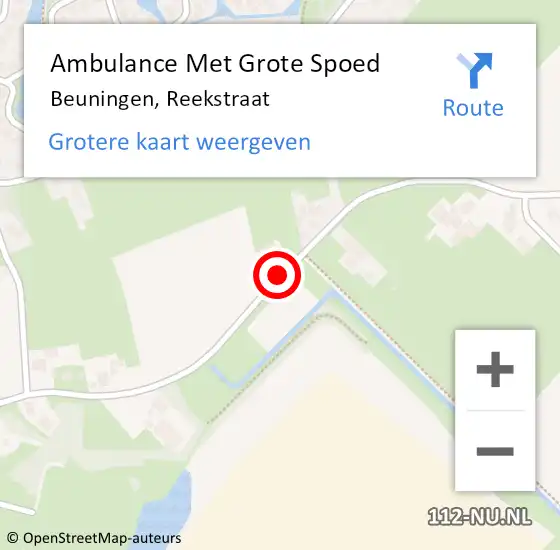 Locatie op kaart van de 112 melding: Ambulance Met Grote Spoed Naar Beuningen, Reekstraat op 14 juni 2019 11:36