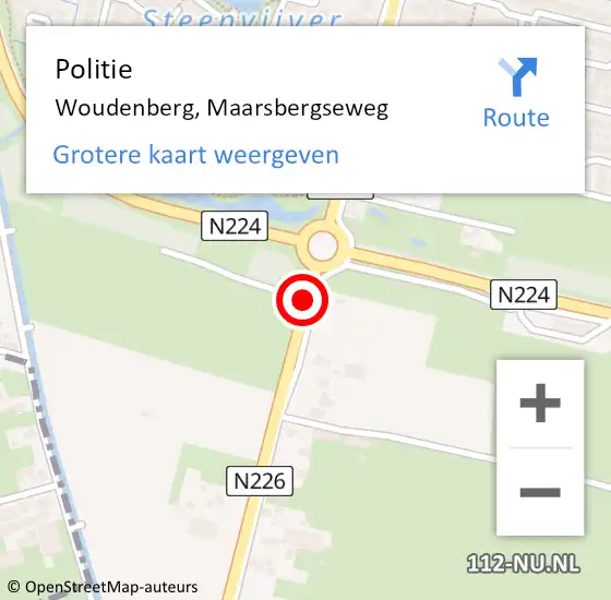 Locatie op kaart van de 112 melding: Politie Woudenberg, Maarsbergseweg op 14 juni 2019 11:47