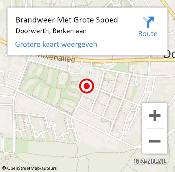 Locatie op kaart van de 112 melding: Brandweer Met Grote Spoed Naar Doorwerth, Berkenlaan op 14 juni 2019 12:01