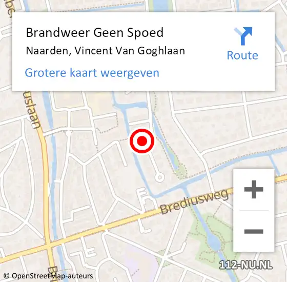 Locatie op kaart van de 112 melding: Brandweer Geen Spoed Naar Naarden, Vincent Van Goghlaan op 4 april 2014 11:03