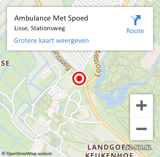 Locatie op kaart van de 112 melding: Ambulance Met Spoed Naar Lisse, Stationsweg op 14 juni 2019 12:48