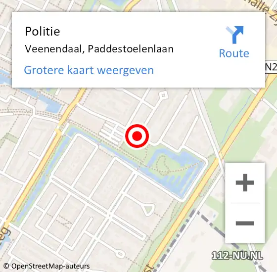 Locatie op kaart van de 112 melding: Politie Veenendaal, Paddestoelenlaan op 14 juni 2019 13:42