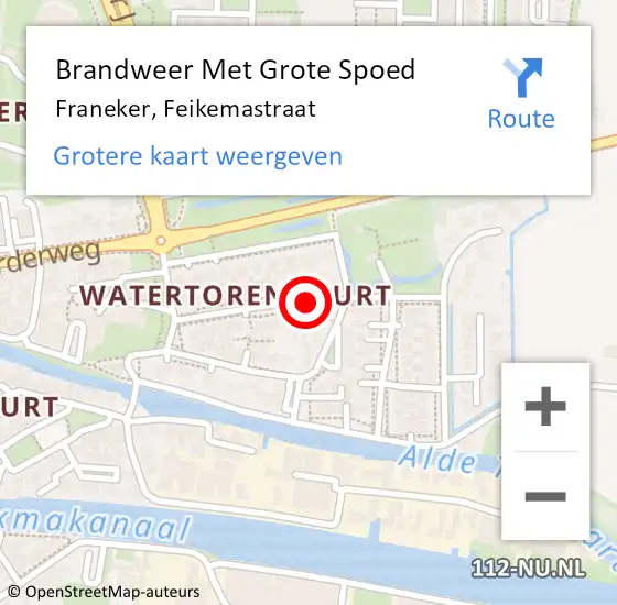 Locatie op kaart van de 112 melding: Brandweer Met Grote Spoed Naar Franeker, Feikemastraat op 14 juni 2019 16:15