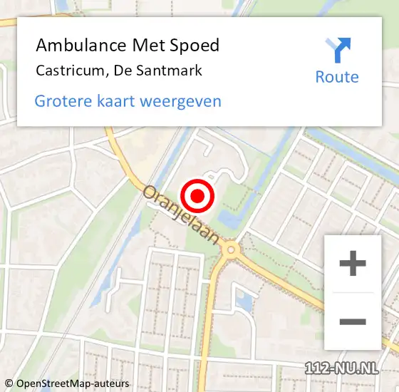 Locatie op kaart van de 112 melding: Ambulance Met Spoed Naar Castricum, De Santmark op 14 juni 2019 16:44