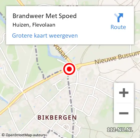 Locatie op kaart van de 112 melding: Brandweer Met Spoed Naar Huizen, Flevolaan op 14 juni 2019 17:26