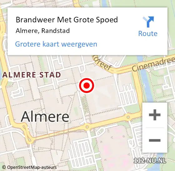 Locatie op kaart van de 112 melding: Brandweer Met Grote Spoed Naar Almere, Randstad op 14 juni 2019 18:38
