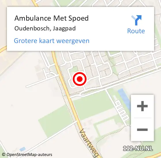 Locatie op kaart van de 112 melding: Ambulance Met Spoed Naar Oudenbosch, Jaagpad op 14 juni 2019 18:45
