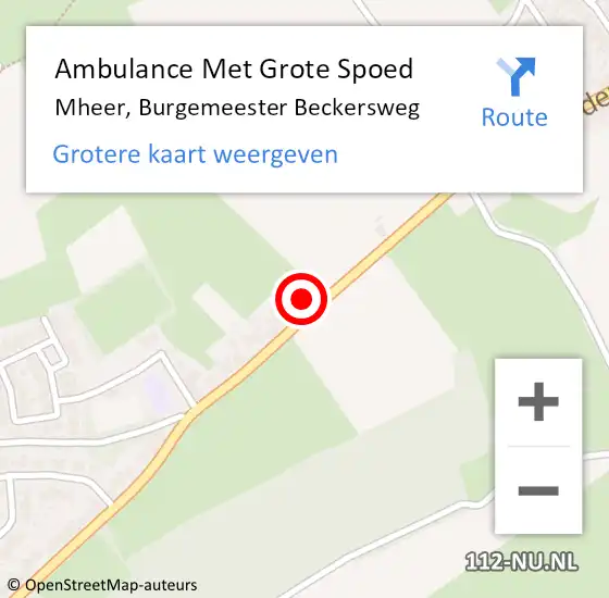 Locatie op kaart van de 112 melding: Ambulance Met Grote Spoed Naar Mheer, Burgemeester Beckersweg op 4 april 2014 11:51