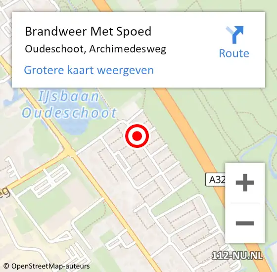 Locatie op kaart van de 112 melding: Brandweer Met Spoed Naar Oudeschoot, Archimedesweg op 14 juni 2019 21:13