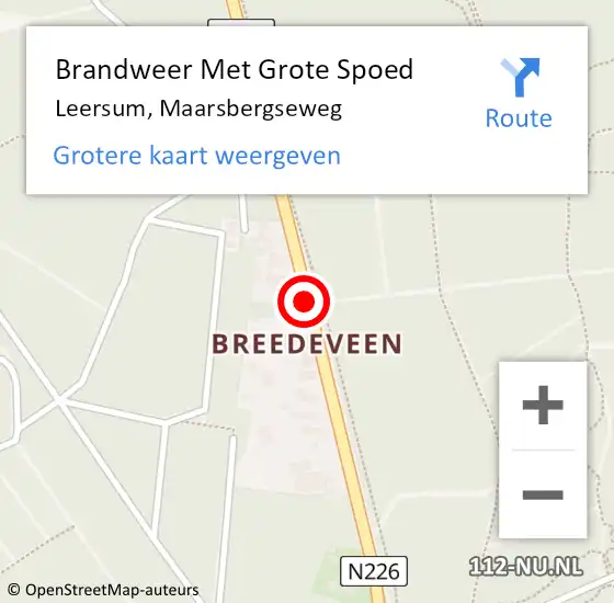 Locatie op kaart van de 112 melding: Brandweer Met Grote Spoed Naar Leersum, Maarsbergseweg op 14 juni 2019 21:26