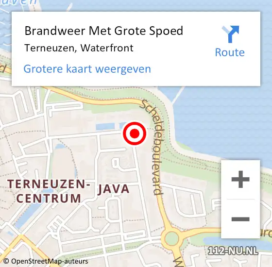 Locatie op kaart van de 112 melding: Brandweer Met Grote Spoed Naar Terneuzen, Waterfront op 14 juni 2019 21:30