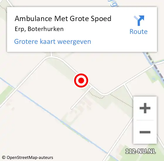 Locatie op kaart van de 112 melding: Ambulance Met Grote Spoed Naar Erp, Boterhurken op 14 juni 2019 23:27