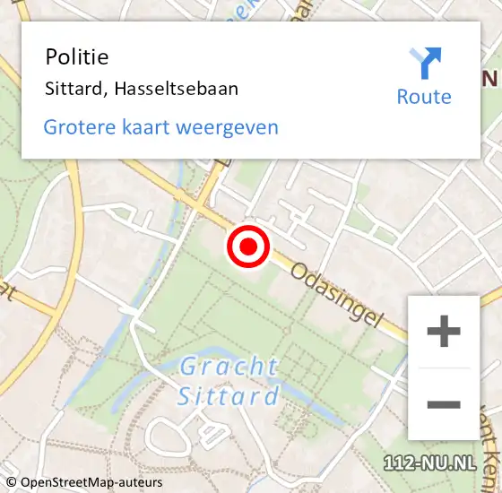 Locatie op kaart van de 112 melding: Politie Sittard, Hasseltsebaan op 14 juni 2019 23:40