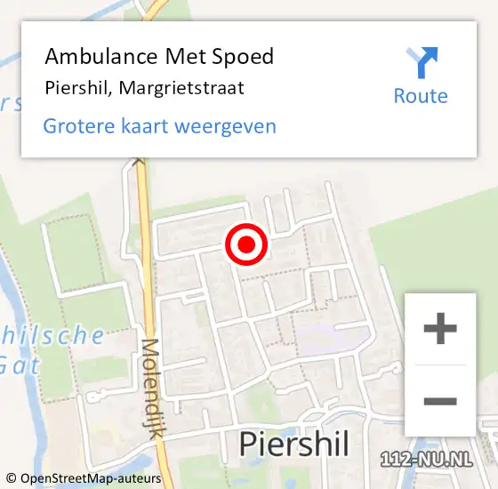 Locatie op kaart van de 112 melding: Ambulance Met Spoed Naar Piershil, Margrietstraat op 15 juni 2019 00:12